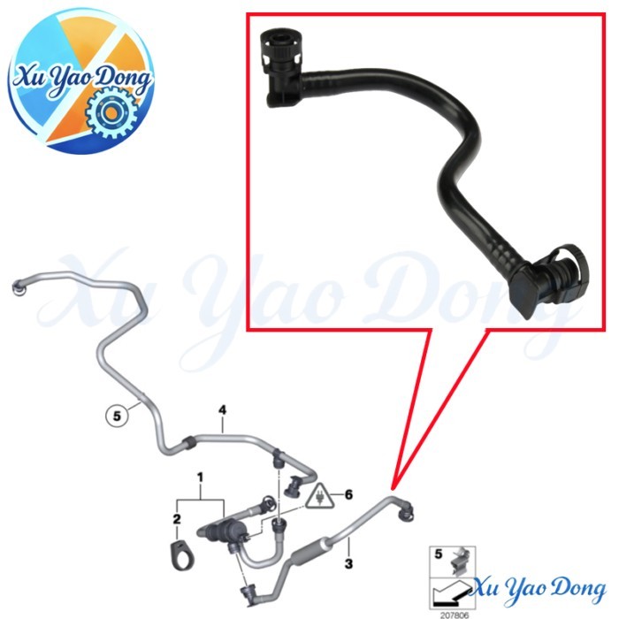 13907636133 Fuel Tank Vent Valve Breather Hose For BMW X5 E70 X6 E71 xDrive35i xDrive40i N55 139023