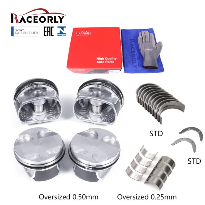 RACEORLY Engine Piston 0.50 Bearing 0.25 Kit For BMW Mini R55 R56 N12 N16 1.6L