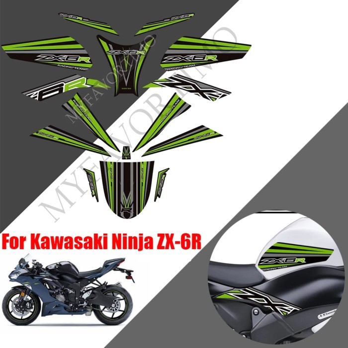 For Kawasaki Ninja ZX-6R Motorcycle Fuel Tank Pad Sticker Moto Decals ZX6R NinjaZX-6R NinjaZX6R