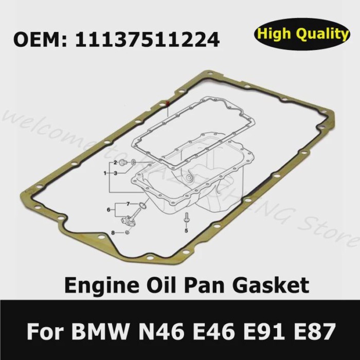 11137511224 Car Accessories Engine Oil Pan Gasket For BMW N46 E46 E91 E87 Automatic Trans Oil Pan G