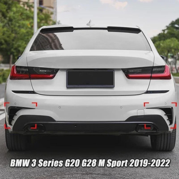 For BMW 3 Series Rear Bumper Canards Splitter M Sport G20 G28 320e 330e 318i 320i 325i 330i 340i 20