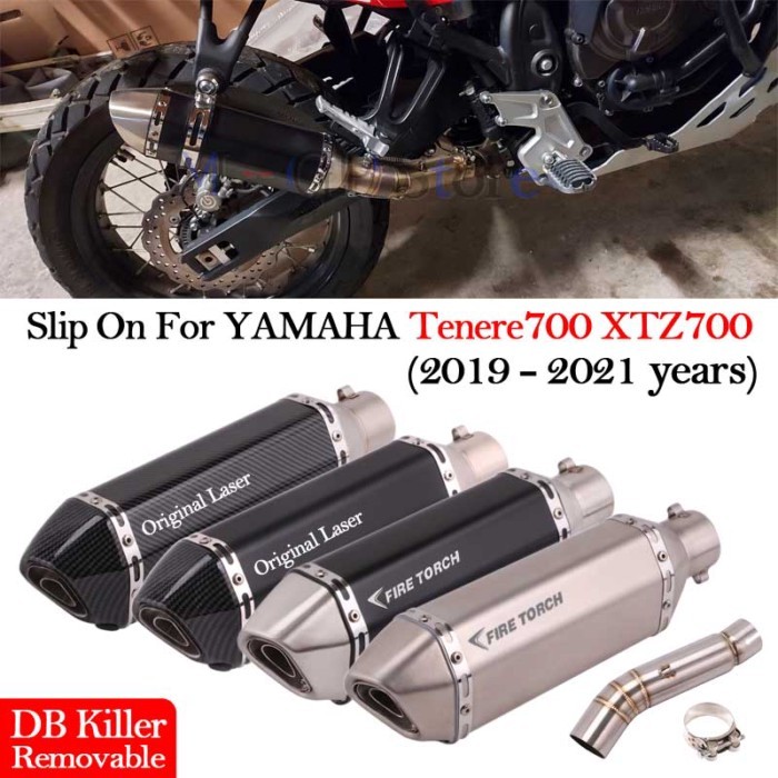 Slip-On For YAMAHA Tenere700 XTZ700 2019 2020 2021 Motorcycle Exhaust Middle Link Pipe Escape Moto