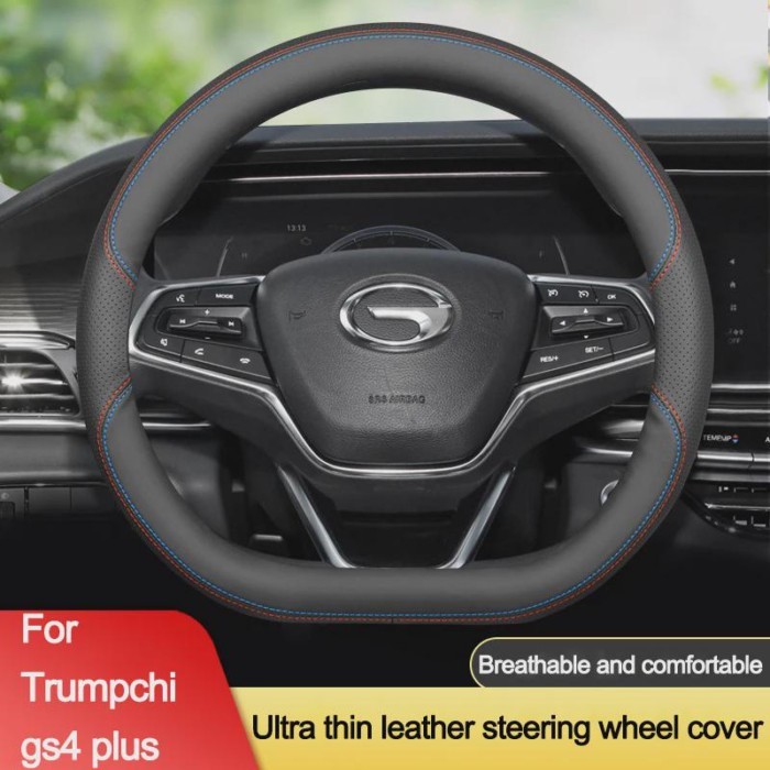 High Quality Leather Car Steering Wheel Cover for GAC Trumpchi GS4 PLUS A6 GS8 GS3 M6 M8 Braid on O