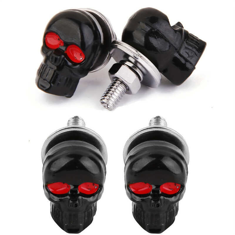 สกรูยึดป้ายทะเบียนรูปทรงหัวกะโหลก American 8v1 Universal+M6 Thread Universal ป้ายทะเบียนสากล