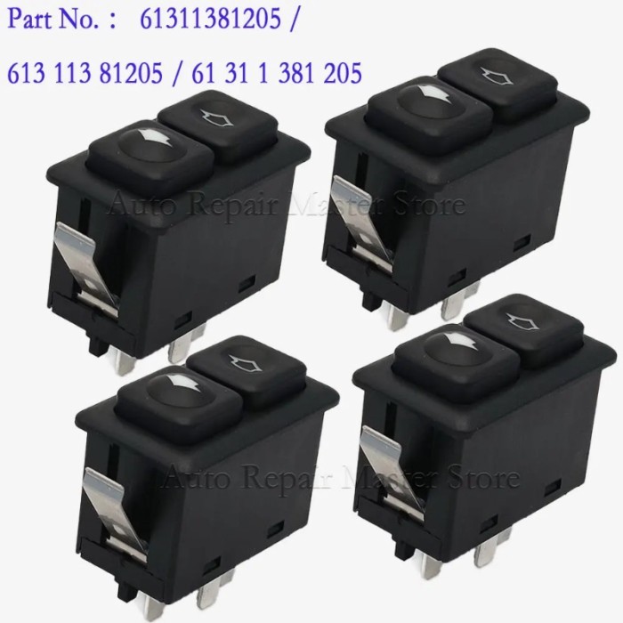 4Pcs 61311381205 Electric Power Window Switch Button Car 61 31 1 381 205 For BMW E23 E24 E28 E30 L6