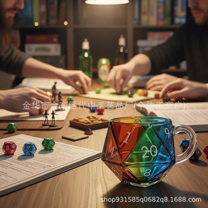 Dragons Rainbow D20 แก้วลูกเต๋า Dragon Rainbow D20 ถ้วยทาสีลูกเต๋า