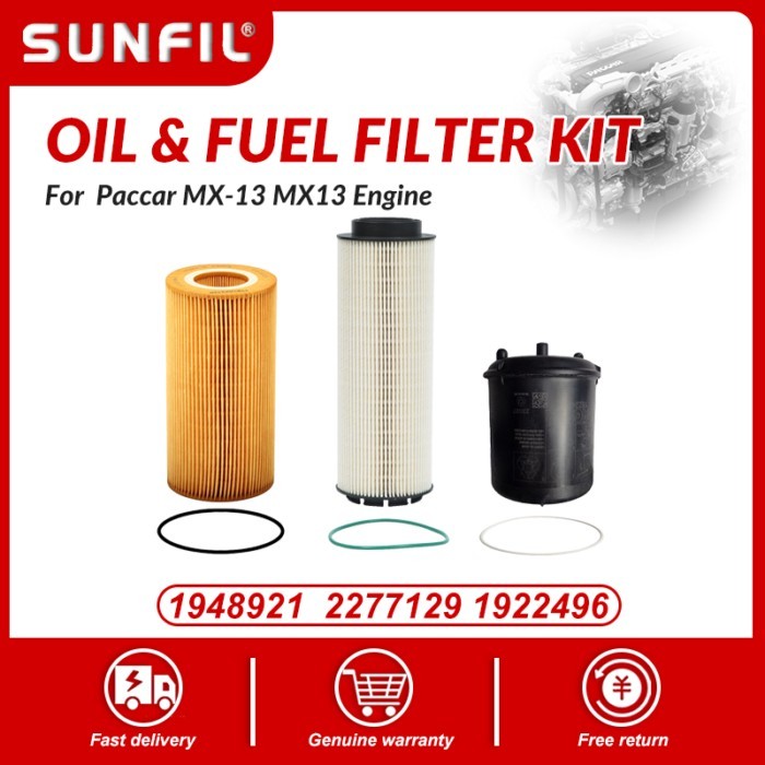 1948921 1922496 2277129 Oil & Fuel Filter Kit For Paccar MX-13 MX13 Engine