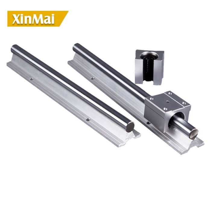 2pcs SBR16 16mm linear rail any length support round guide rail + 4pcs SBR16UU slide block for cnc