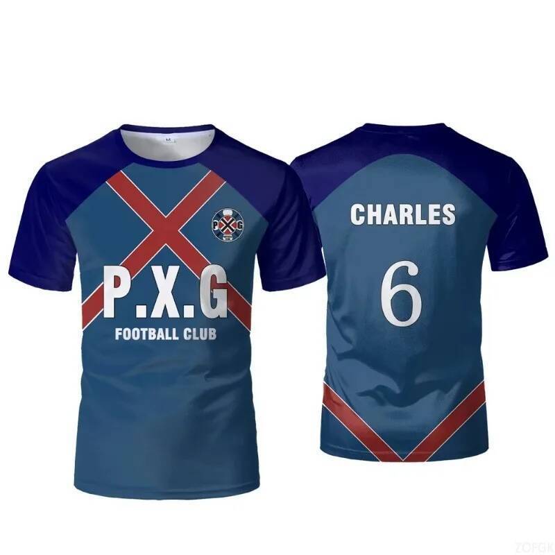 Anime Digital Jersey เสื้อยืดผู้ชายและผู้หญิงสบายๆกีฬาเด็ก Top PXG Blue Lock ญี่ปุ่น