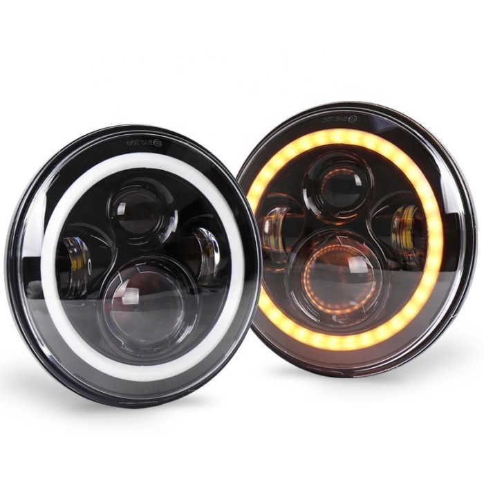 Ovovs Auto Parts 7inch Halo 7" Led Headlamp Signal Motor Bike Motorbike Headlight 7 Led Headlight W