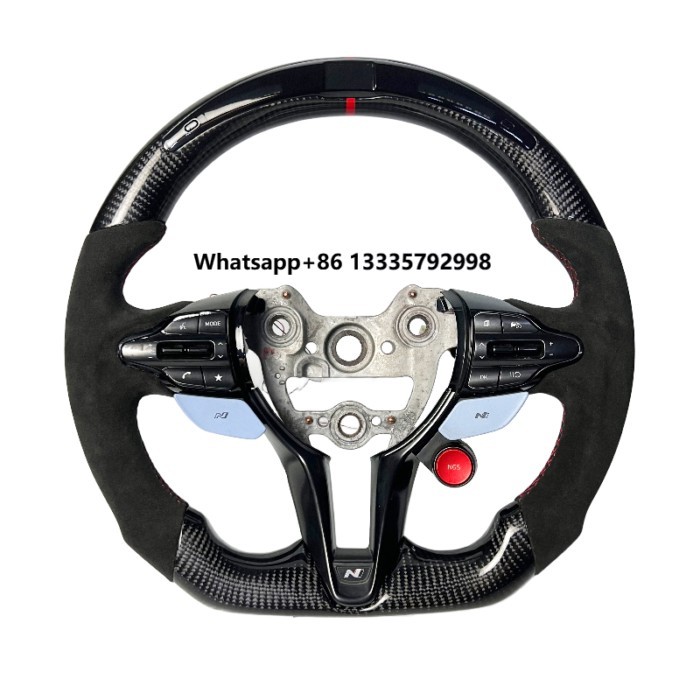 Factory Wholesale Custom LED Carbon Fiber Steering Wheel for  I30N Elantra N Genesis Sonata Car Ste