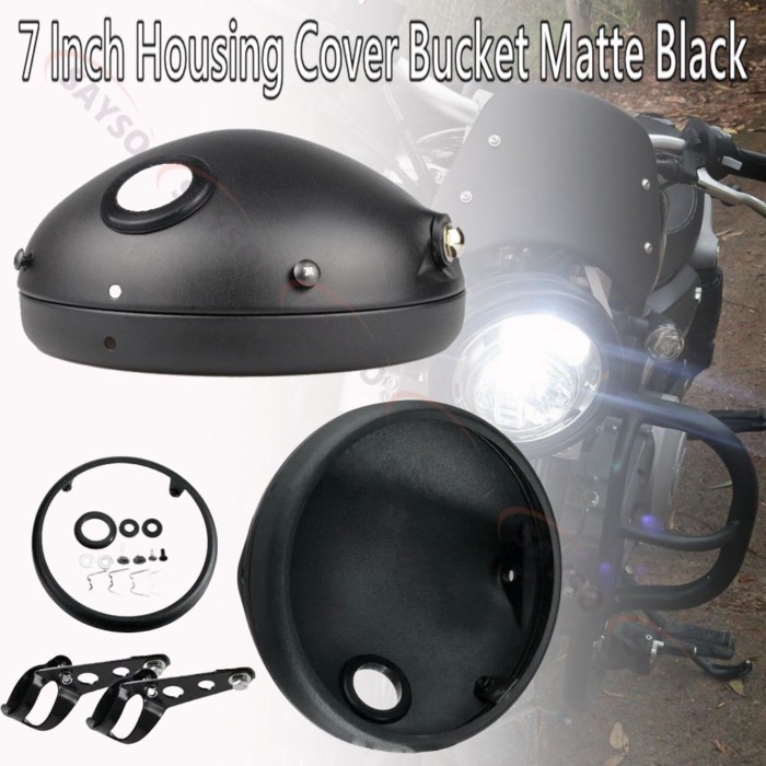 Motorcycle Headlight 7-Inch Retro Bracket LED Headlight Shell Modified Headlight Base Round Headlig