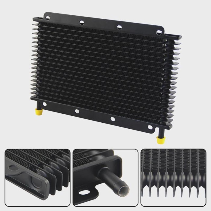 Tube & fin Oil Cooler 19 Row Transmission Universal 11"x5.8"x0.75" (280x148x19mm) inlet/outlet 9.6m