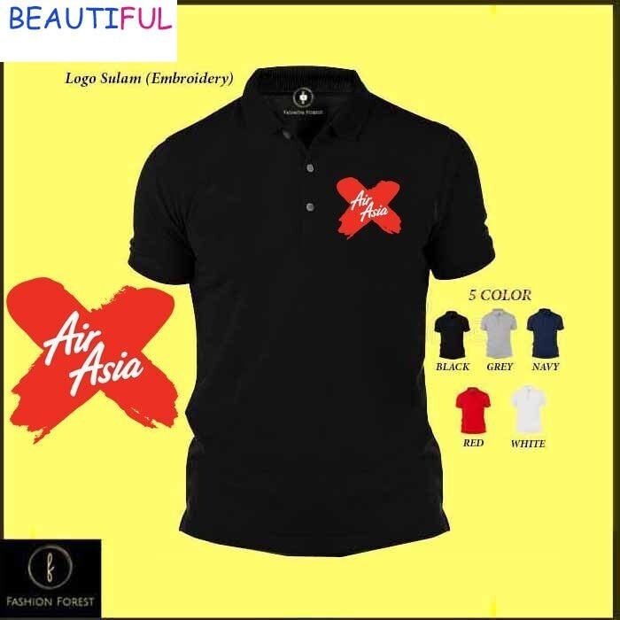 เสื้อโปโล AIRASIA แห้งเร็ว ทำจากไฟเบอร์ละเอียดพิเศษ สไตล์คอปก