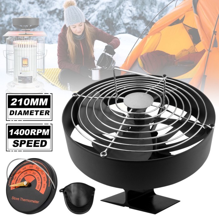 4 Blades Stove Fan Heat Powered Fireplace Fan Log Wood Burner Eco-fan Quiet Fireplace Fan Home Wint