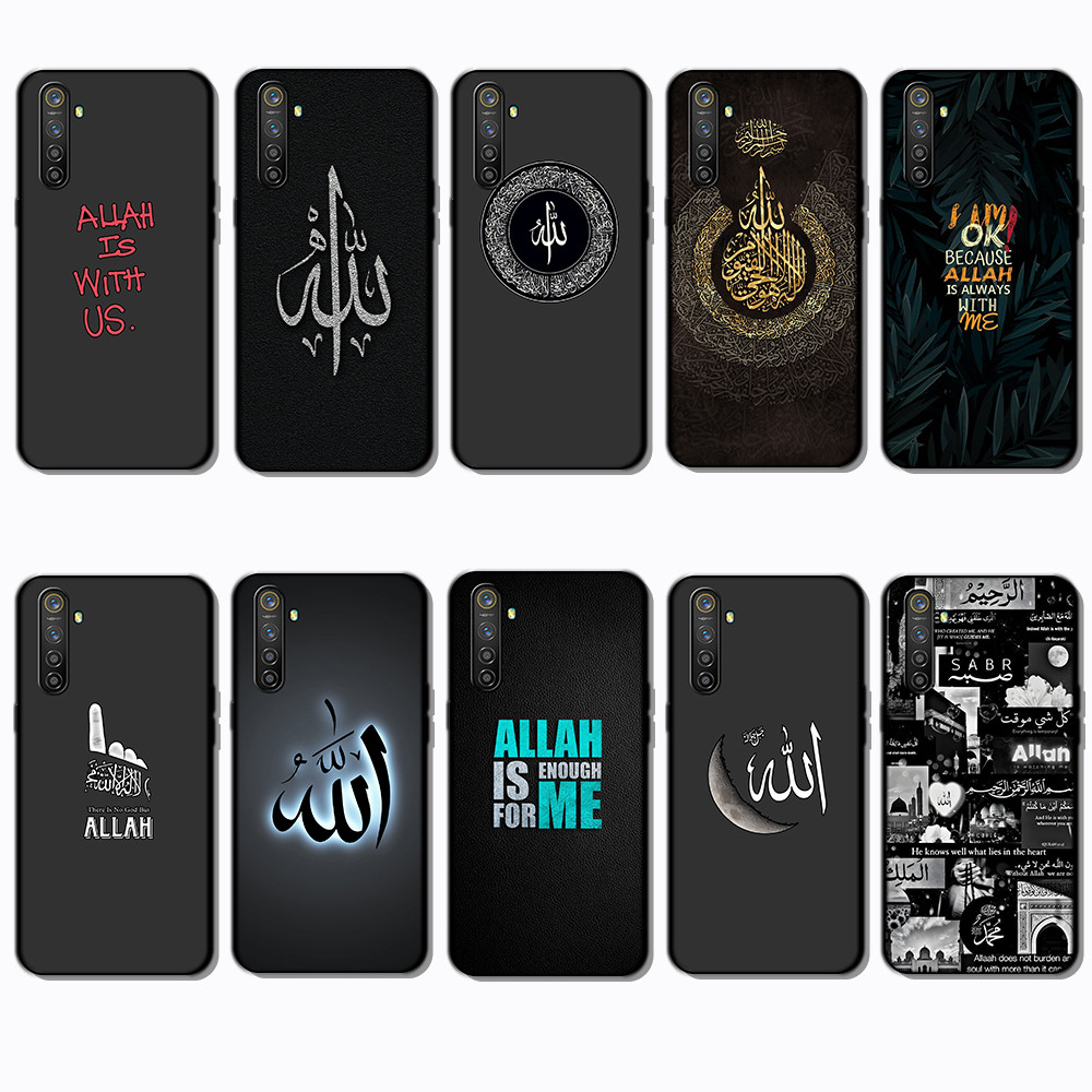 สําหรับRealme 3 5 6 Pro 5i 5s 6i 7i VS10 allah Slim Black Border TPU Soft Case | โทรศัพท์เปลือยรู้สึ