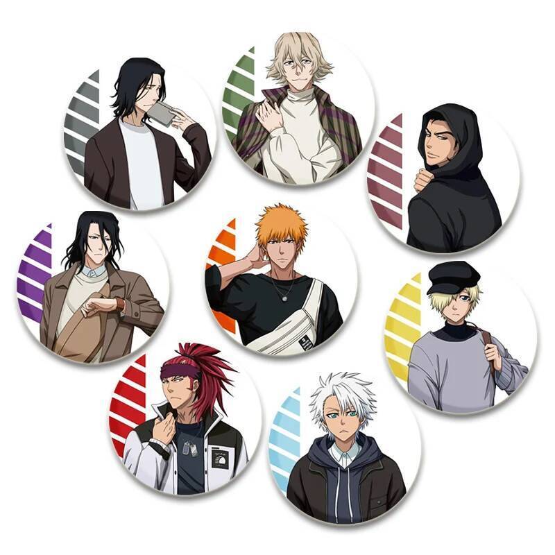 BLEACH เข็มกลัด Pins อะนิเมะรูป Rukia Renji Byakuya Kuchiki Byakuya Sajin Renji Shuuhei Badge เครื่อ