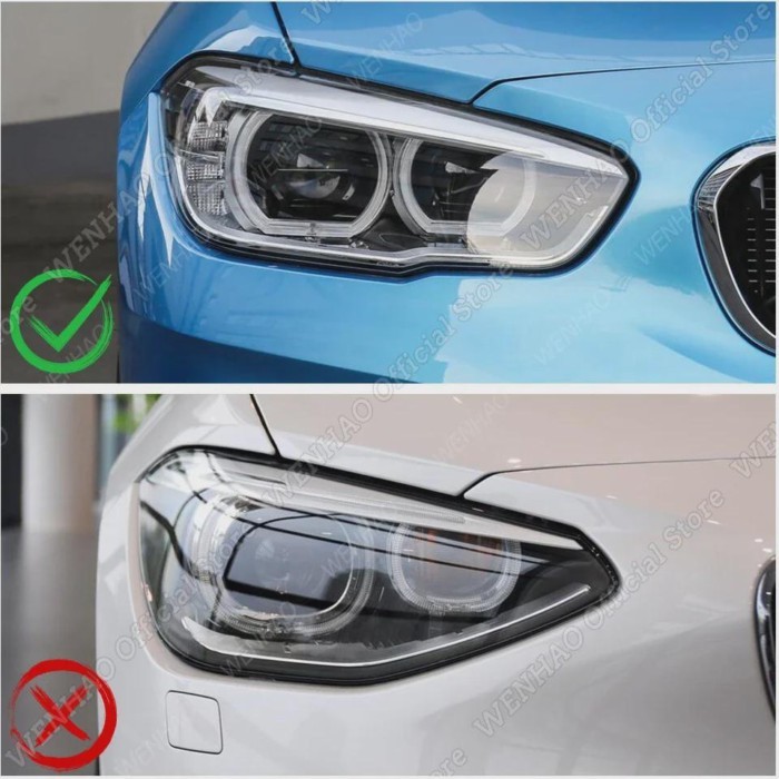 2pcs ABS Gloss Evil Headlight Eyebrows Eyelid for BMW 1er F20 F21 Facelift 116i 118i 120i 125i M135