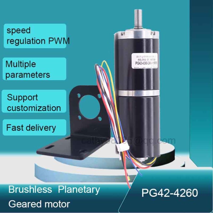 42mm Brushless Planetary DC Motor High Torque 12V/24V BLDC Motor Metal Gearbox 5000R DIY Robotics C