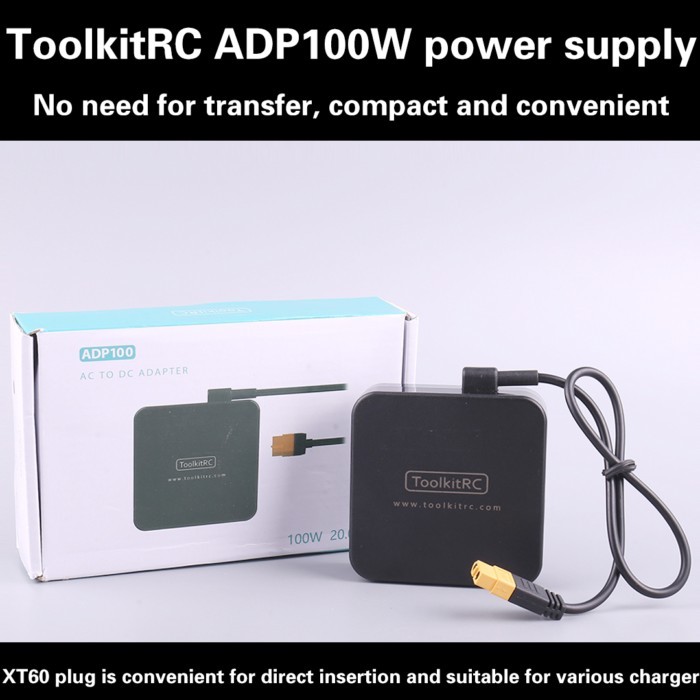 ToolKitRC ADP100 100W 20V Power Supply With XT60 Output Adapter For M6D M6 M7 M6DAC ISDT Q8 Q6 GT P