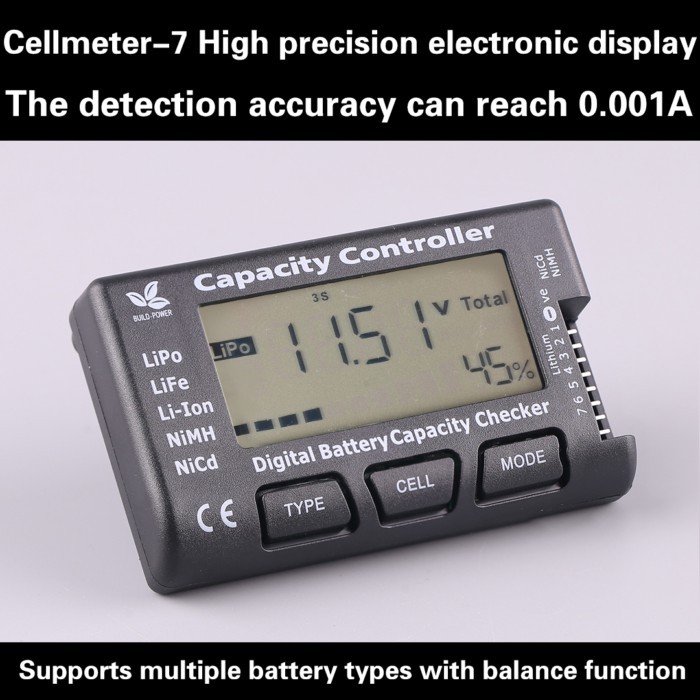 CellMeter7 V2 with balance function Digital Battery Capacity Checker voltage meter cellmeter-7 for