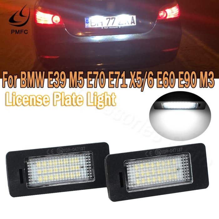 PMFC 2Pcs Led License Plate Light Lamp Number For BMW e60 Number For BMW E39 M5 E70 E71 X5 X6 E60 M
