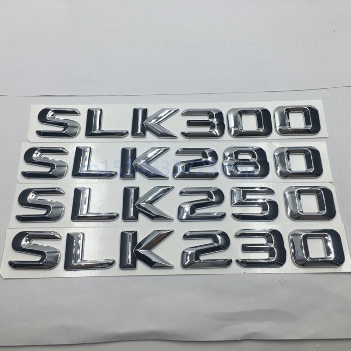 For SLK230 SLK250 SLK280 SLK300 Car Rear Trunk Emblem Badge Chrome Alphabet Letter Stickers R170 R1