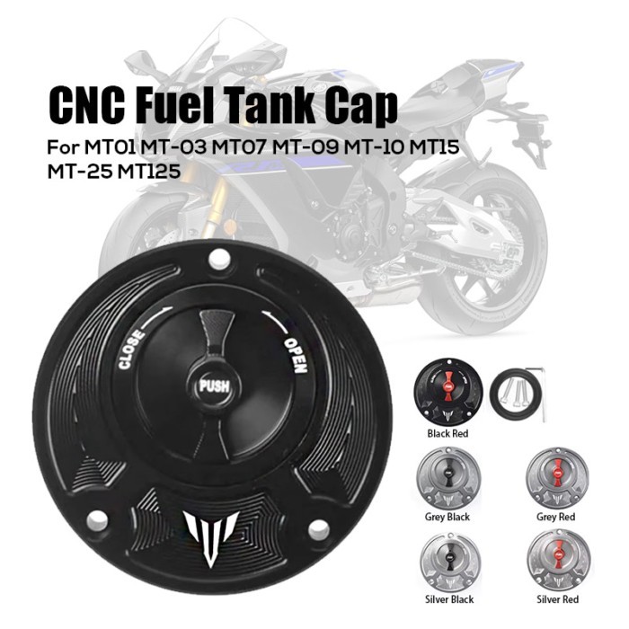 CNC Aluminum Keyless Motorcycle Accessories Fuel Gas Tank Cap Cover For Yamaha MT01 MT-03 MT07 MT-0