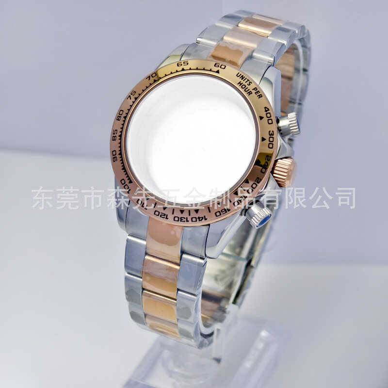 เคสนาฬิกา Daytona ปรับให้เข้ากับ VK63 Movement Oyster Style Ever-Moving Room Gold Watch Case Strap S