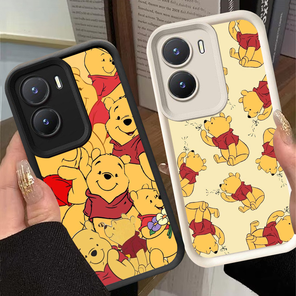 G-9 Winnie the Pooh Casing สําหรับ VIVO IQOO Z9 Z9X Y02S Y56 Y16 5G สีดําและสีขาว