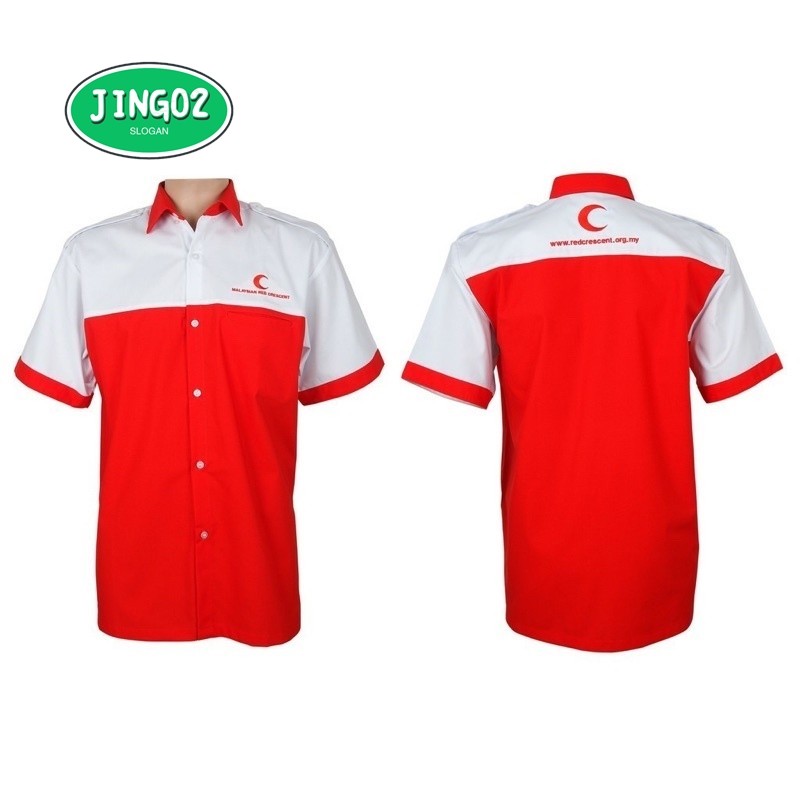 (JING02)เสื้อองค์กรนอก / เสื้อ F1 / Baju Korporat Bulan Sabout Merah (BSMM)