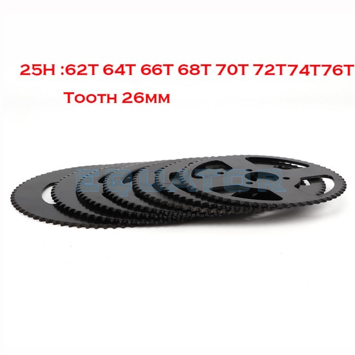 25H 62T 64T 66T 68T 70T 72T Tooth 26mm 2 Stroke Mini ATV Rear Chain Sprocket For 47cc 49cc Pocket B