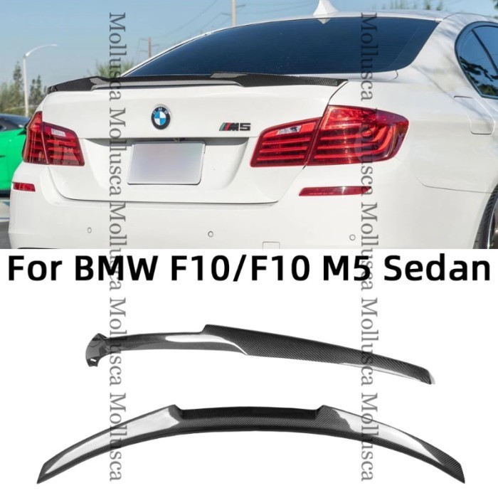 For BMW 5 Series F10 F18/F10 M5 Sedan M4 Style Carbon fiber Rear Spoiler Trunk wing 2009-2017 FRP h