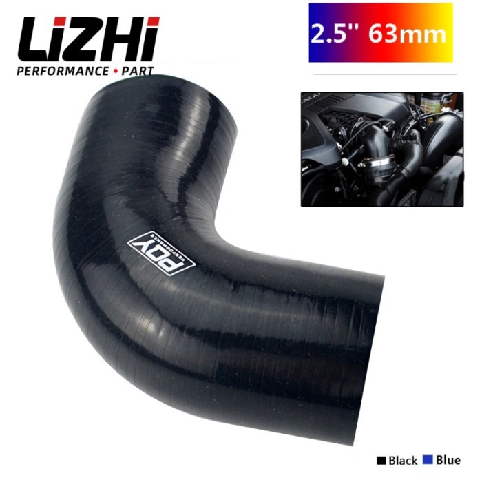 LIZHI RACING- 2.5" 63mm 90 Degree Elbow Silicone Hose Pipe Turbo Intake LZ-SH9025-QY