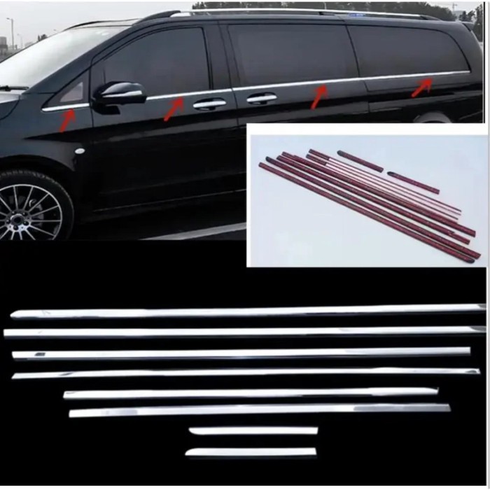 Stainless steel car window frame lower trim For Mercedes-Benz V-Klasse VITO W447 viano valente metr