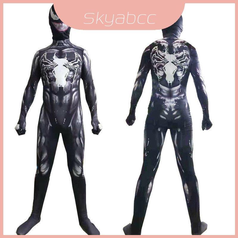 ชุดจั๊มสูทSpider-Man Venom วัสดุนุ่มหรูหรา สวมได้ทั้งเด็กและผู้ใหญ่