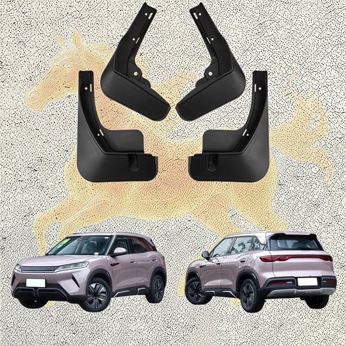 Black Mud Flaps for BYD Yuan Pro / Atto 2 / Yuan UP EV 2024-2025, Front & Rear Splash Guards Mudgua