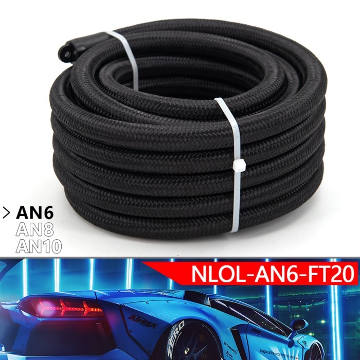 10FT(3meter) 20FT(6meter) AN6 AN8 AN10 Braide Oil Fuel Hose Line Braided Fuel Oil Hose NYLON Braide