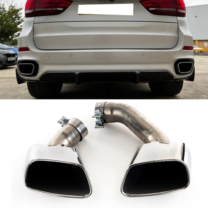 304 Stainless Steel Car Exhaust Tip For BMW X5 F15 28i 35i Changed X5M Bumper Look Muffler Tip Nozz