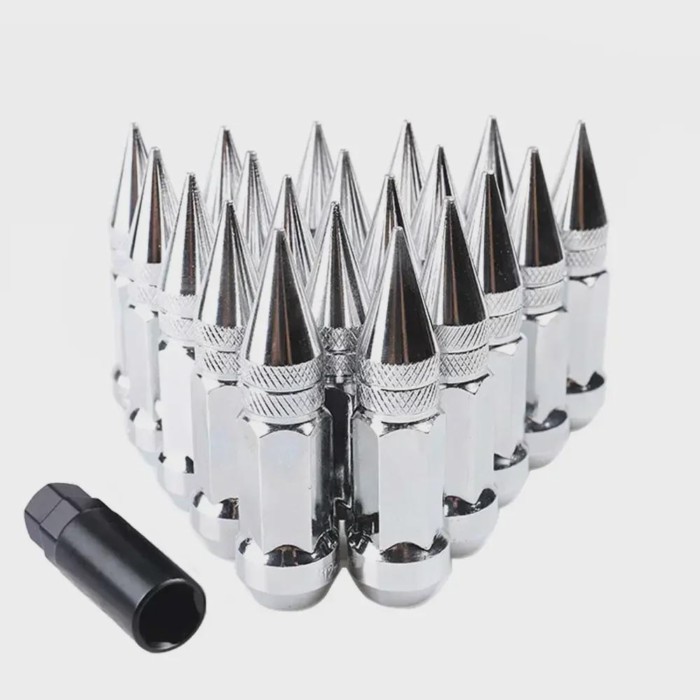 20pcs Racing Composite Nut Longer Nut Steel Lock Wheel Lug Nut Bolt With Spikes Universal Car Styli
