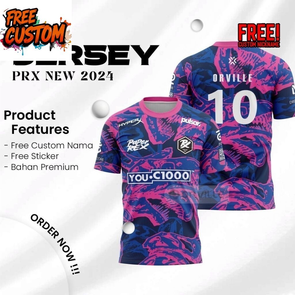 เสื้อ PRX PAPER REX ใหม่ล่าสุด ปี 2024 สามารถออกแบบได้ตามต้องการ พร้อมชื่อและเลขที่ฟรี