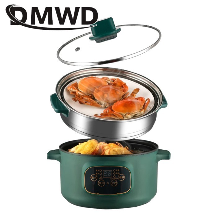 Multifunction Electric Soup Stew Porridge Noodle Cooking Pot Rice Cooker Egg Omelette Frying Pan Ti