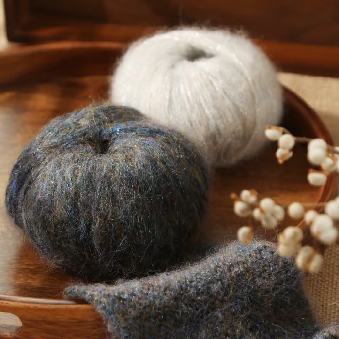 Glitter South African Young Mohair Yarn Hand-Knitted diy โครเชต์เส้นด้าย Fine Yarn Skin-Friendly Bab