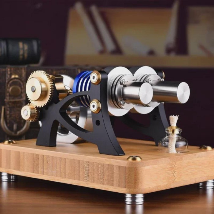 Startable New Stirling Engine Model High-precision Metal Mechanical Toys Popular Science Experiment