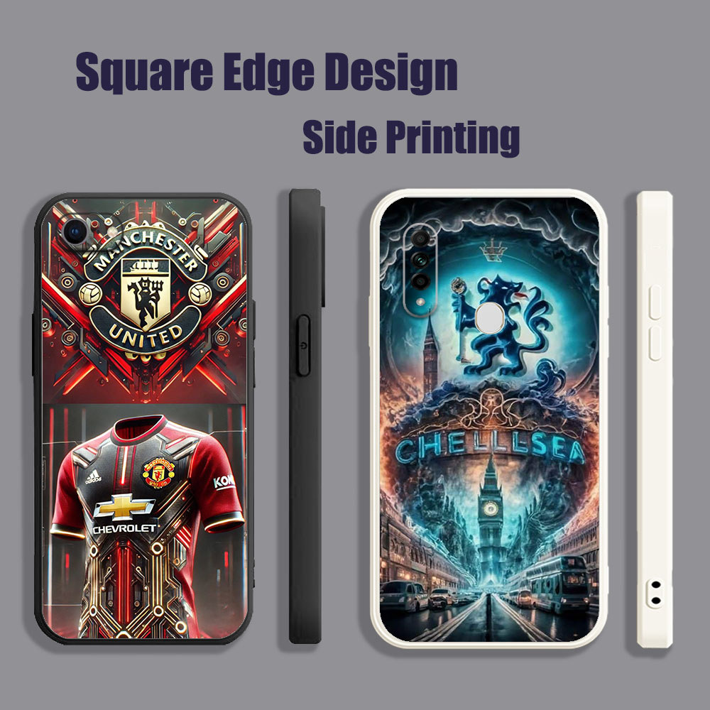 ปลอกสําหรับ OPPO A12 A3S A5S A5 A7 A15 A15S A16 A16S A12E เชลซีฟุตบอล Club DJW18 เคสโทรศัพท์ขอบสี่เห