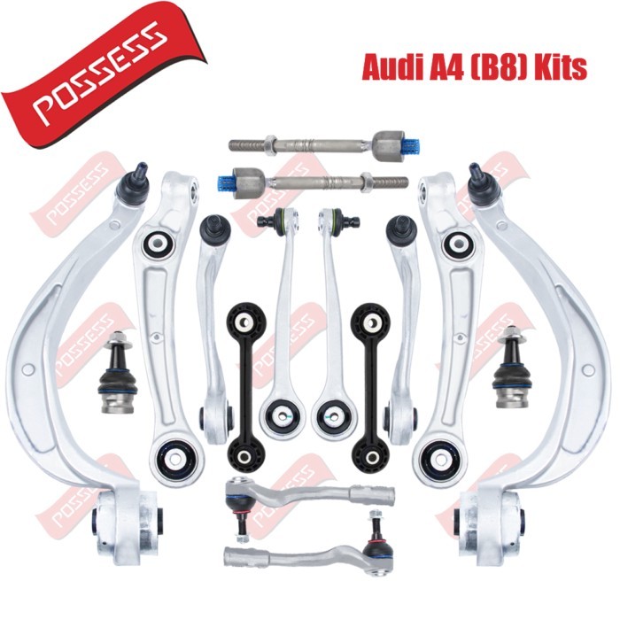 16 Pieces Front Suspension Control Arm Stabilizer Link Tie Rod Kits For Audi A4 B8 8K2 8K5 A5 8T3 A