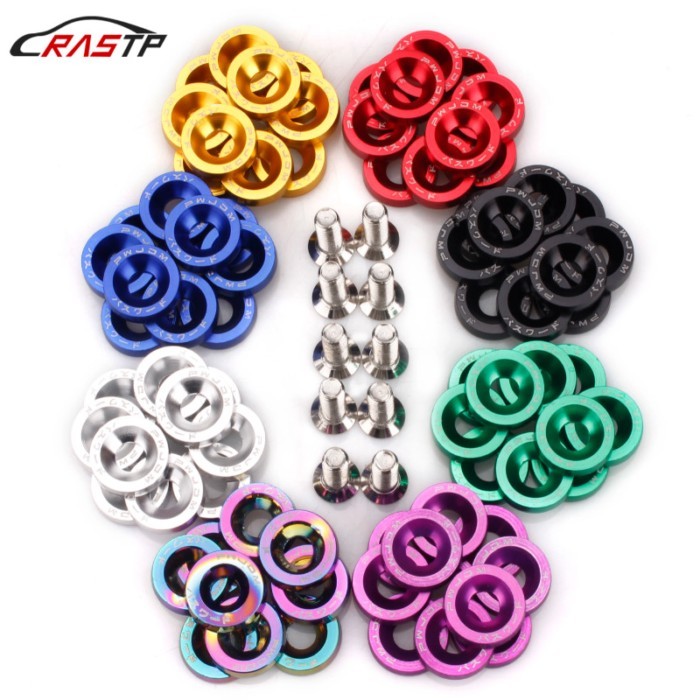 Univesal 10Pcs Password Jdm Car Styling Modifications Fender Washer M6 Bolt License Plate Screw Car