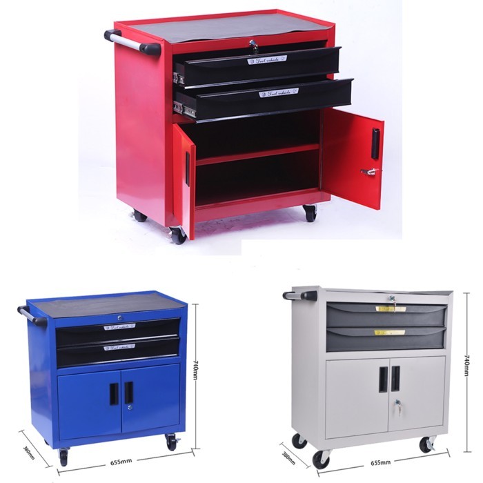 Auto Repair Tool Cabinet, Mobile Wheeled Tool Cabinet, Lightweight Drawer Type Tool Cabinet, Double