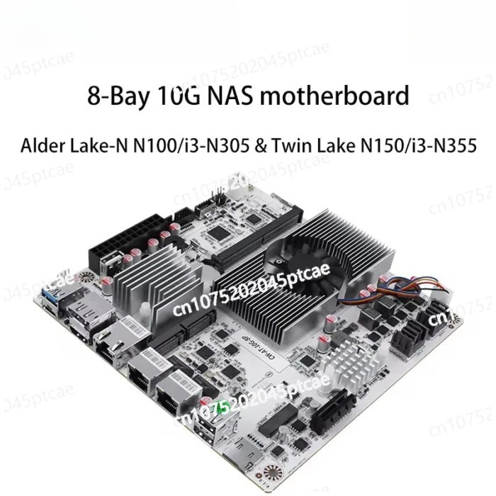 Firewall Mainboard PCIex1 Type-C 8-Bay 10G NAS Motherboard Intel N150 N100 I3-N305 1*10G 2*2.5G LAN
