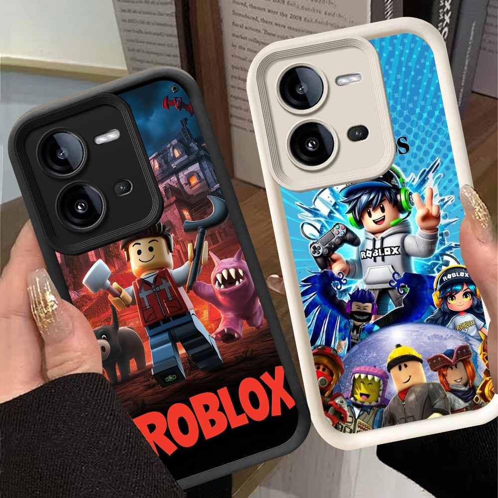 G-46 Roblox Casing สําหรับ VIVO Y28 Y28s V25 V25E Y17S สีดําและสีขาว